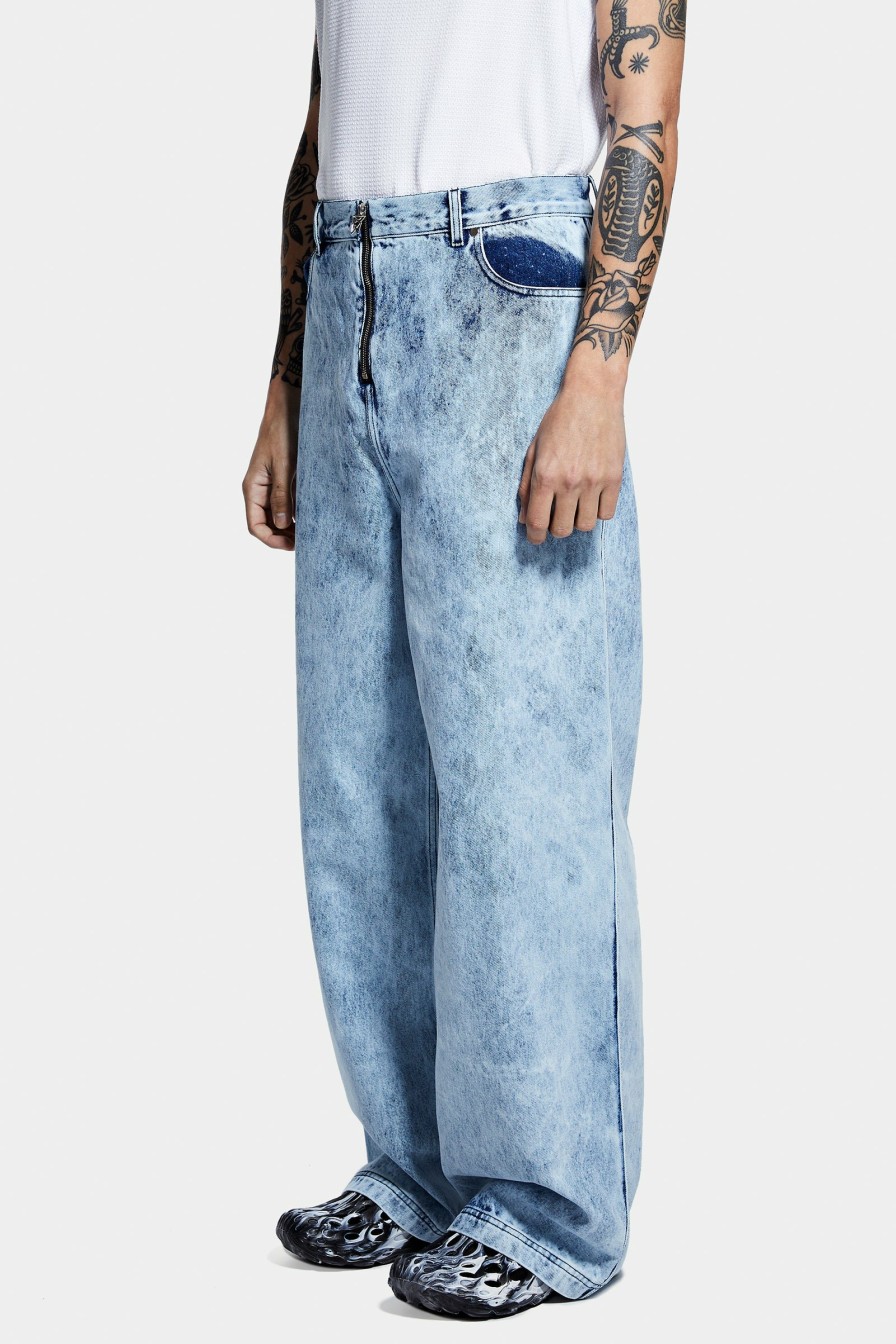 PRÊT À PORTER Louis Gabriel Nouchi | Pantalon Zippe En Denim Delave